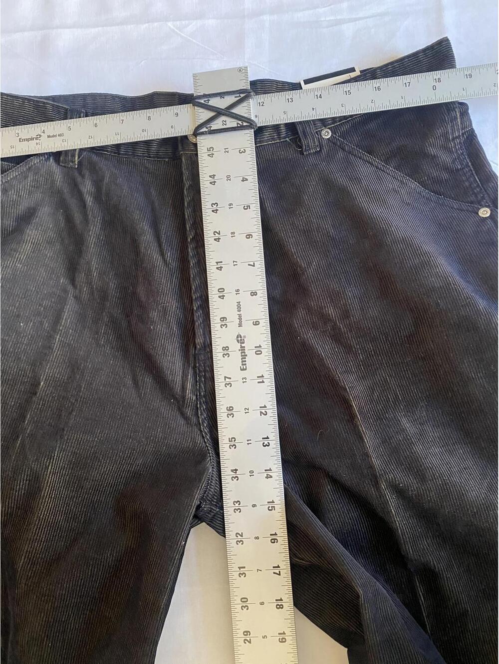Black Corduroy Pants with Patchwork Design 38 x 30 - Picture 5 of 9